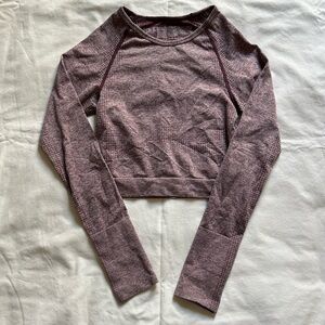 PINK Victoria's Secret Mauve Long Sleeve Crop Top